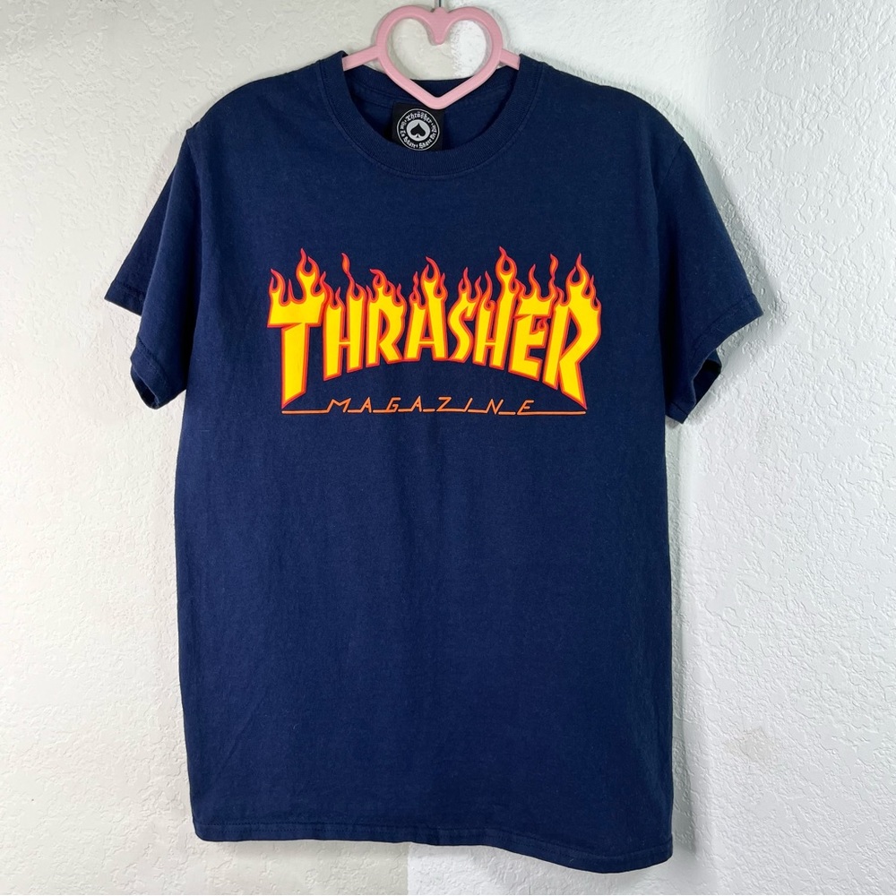Thrasher Dark Blue Skate T-Shirt Size Medium